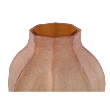 Vase – Bernsteinglas, Geriffelte Oberfläche, Runde Form, Hoch – Natae | PTMD