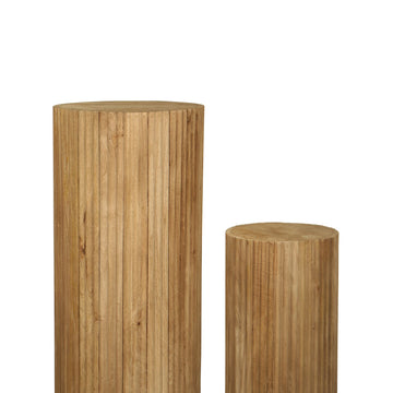 Column made of ribbed mango wood with a natural finish - Jerra | PTMD