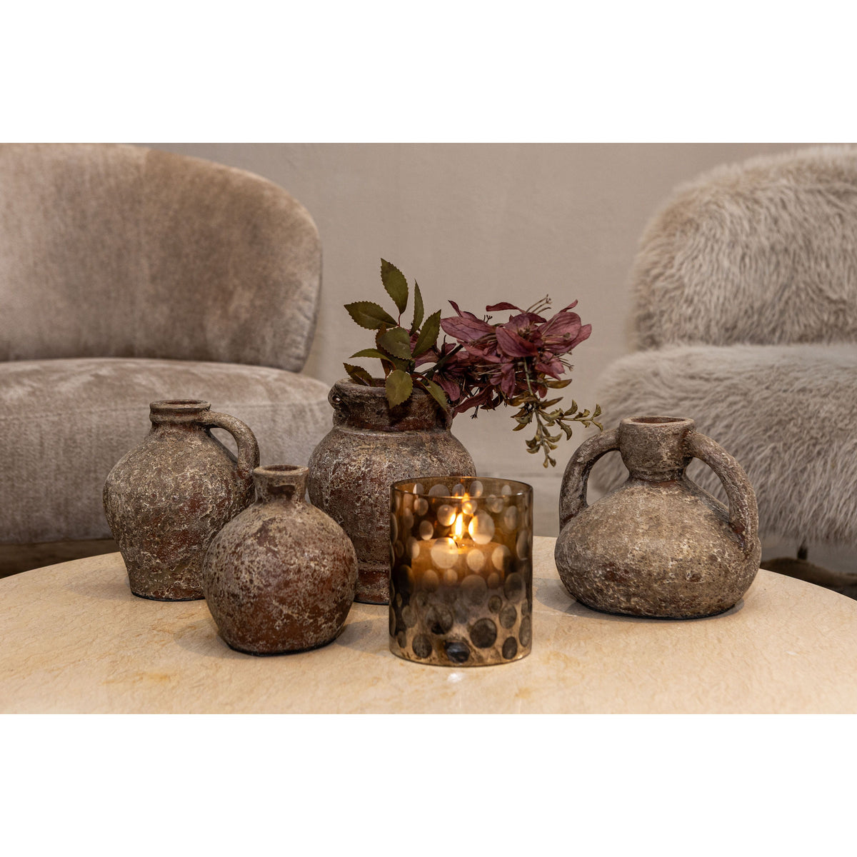 Flower pot – Brown Color, Decorative Design, Terracotta Ceramic – Shironda | PTMD