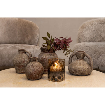 Topf – Braune Farbe, Dekoratives Design, Terrakotta Keramik – Shironda | PTMD