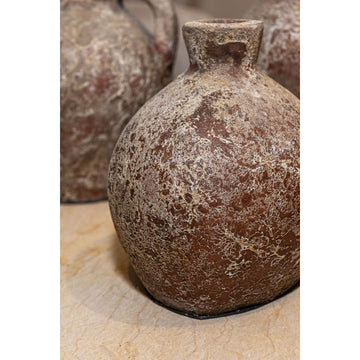 Topf – Braune Farbe, Dekoratives Design, Terrakotta Keramik – Shironda | PTMD