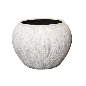 Pot – cream surface, striped pattern, large shape – Yolenda | PTMD