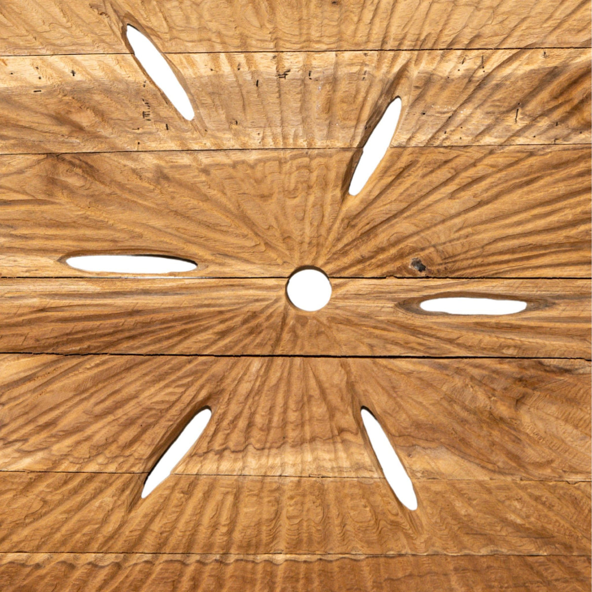 Wall Panel – Teak Wood Surface, Round Shape, Rustic Look, S – Roch | PTMD