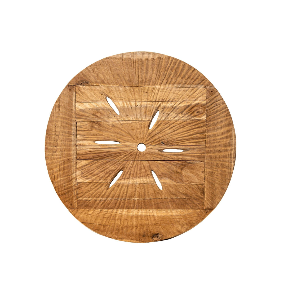 Wall Panel – Teak Wood Surface, Round Shape, Rustic Look, S – Roch | PTMD