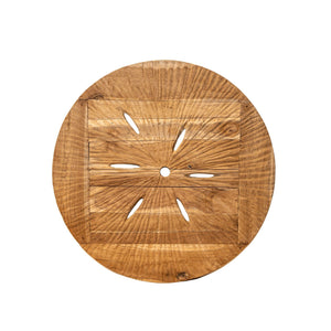 Wall Panel – Teak Wood Surface, Round Shape, Rustic Look, S – Roch | PTMD