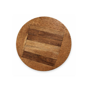 Wall Panel – Teakwood Surface, Round Shape, Pierced Structure, L – Roch | PTMD