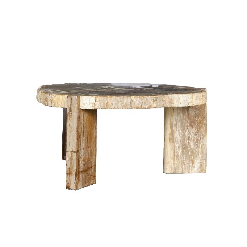 Couchtisch – Versteinertes Holz, Dreibein Design, Organische Form, Natur, Hoch – Kayo | PTMD