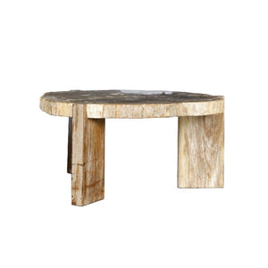 Couchtisch – Versteinertes Holz, Dreibein Design, Organische Form, Natur, Hoch – Kayo | PTMD