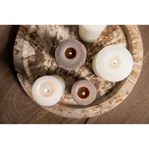Pillar candle with textured off-white finish, 110x70 | PTMD