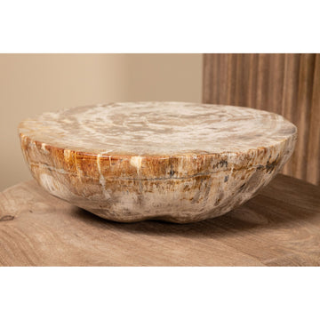 Dekotablett – Versteinertes Holz, Halbkugel Design, Naturbelassene Oberfläche, S – Bethe | PTMD