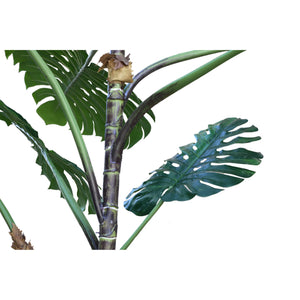 Tree green with Monstera leaf plant, tall and made of polyester, L | PTMD