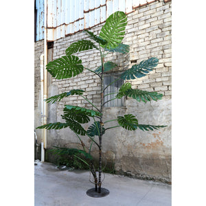 Tree green with Monstera leaf plant, tall and made of polyester, L | PTMD