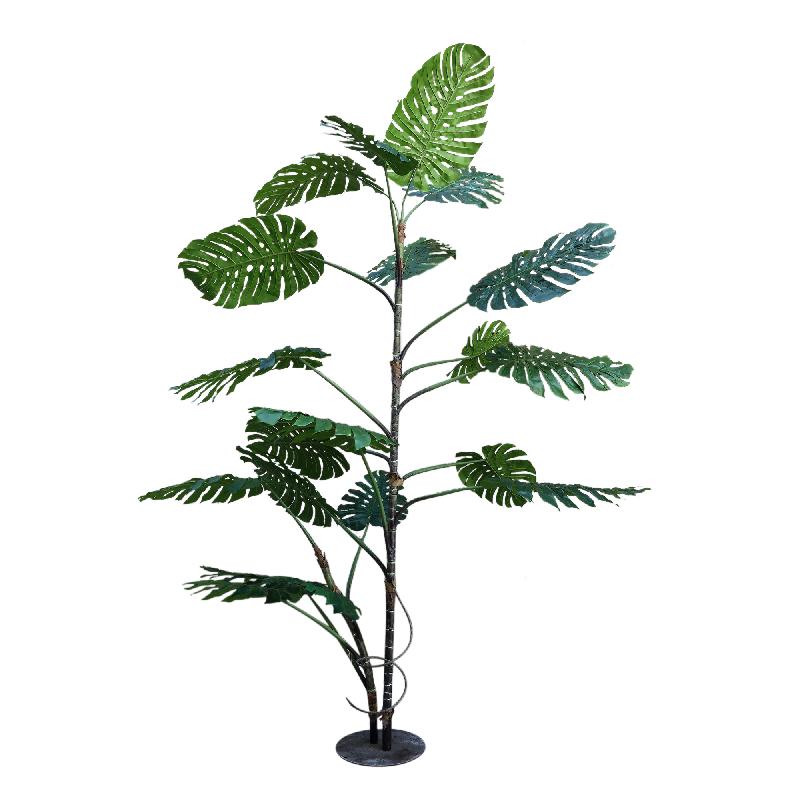Tree green with Monstera leaf plant, tall and made of polyester, L | PTMD