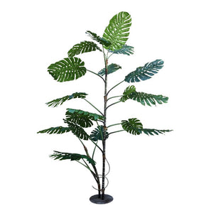 Tree green with Monstera leaf plant, tall and made of polyester, L | PTMD