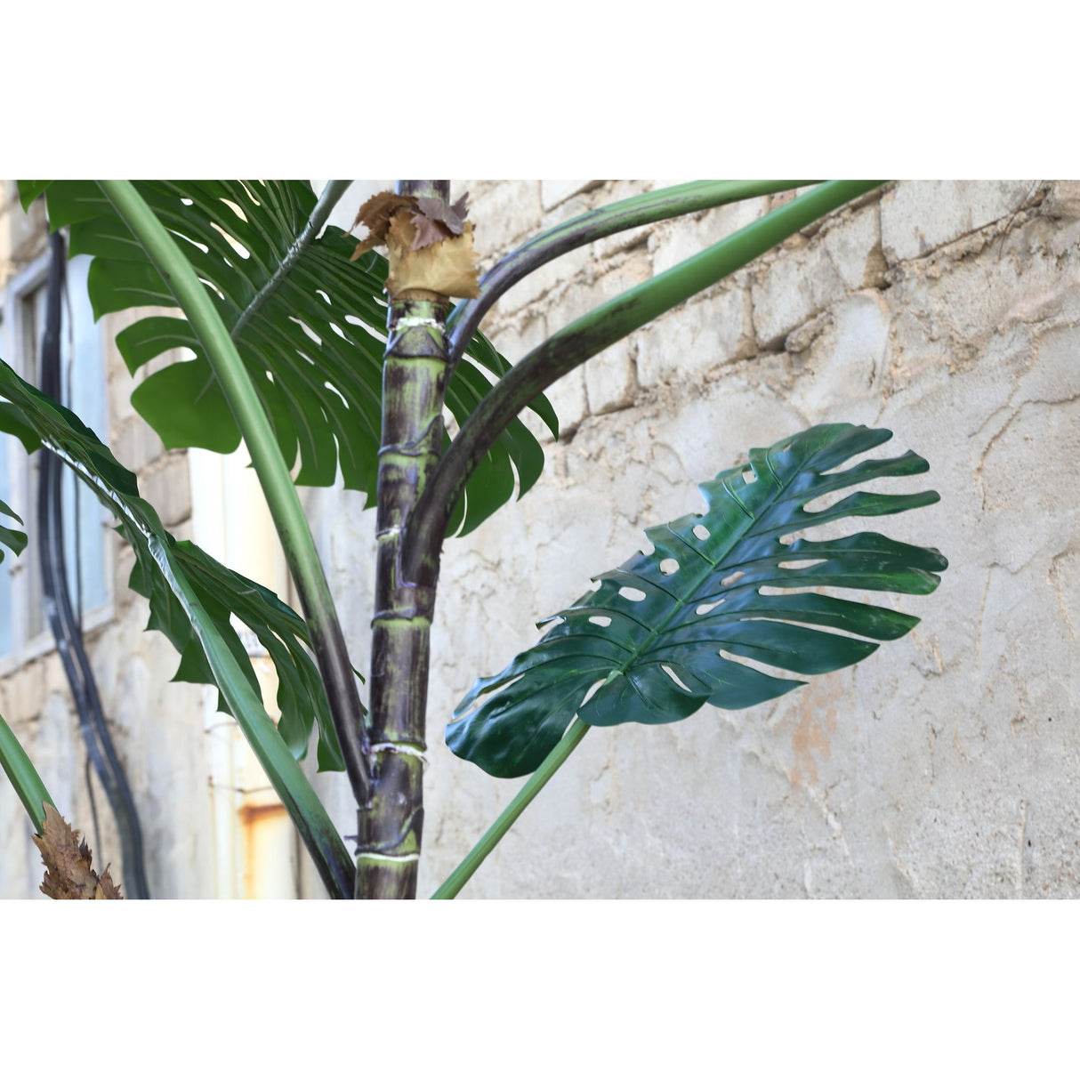 Tree green with Monstera leaf plant, tall and made of polyester, 3XL | PTMD