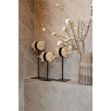 Vase - Cream-colored Glass, Angular Design, Round Shape, L - Anvi | PTMD