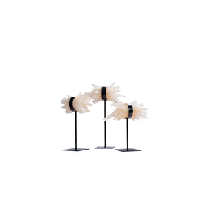 Decorative Statue - Quartz Mineral Stone, Abstract Cluster Shape, Iron Metal Base, L - Yerin | PTMD