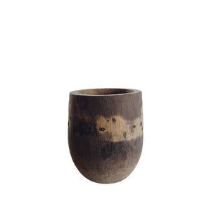 Blumentopf aus Palmenholz, rundes Design, Natur-Finish, XS – Jamez | PTMD