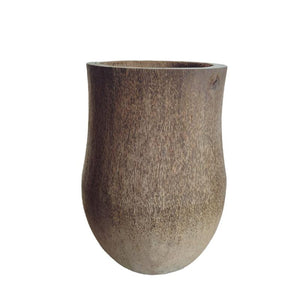 Blumentopf aus Palmenholz, rundes Design, Natur-Finish, S – Jamez | PTMD