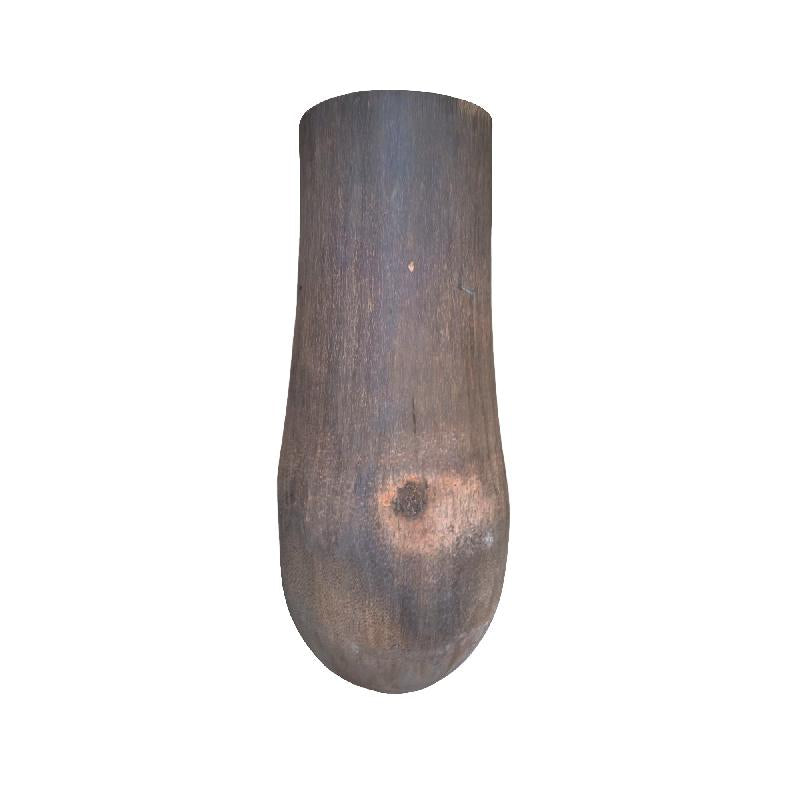 Planter made of palm wood, round design, natural finish, L – Jamez | PTMD