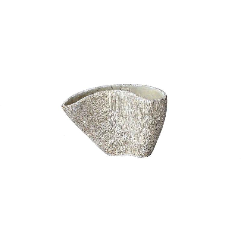 Vase – Creme Farbe, Organisches Design, Zement Material, S – Destri | PTMD