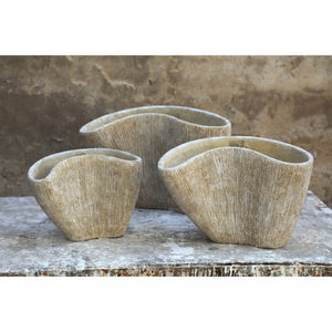 Vase – Creme Farbe, Organisches Design, Zement Material, S – Destri | PTMD