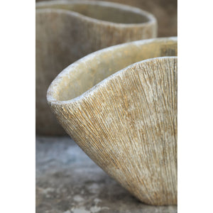 Vase – Creme Farbe, Organisches Design, Zement Material, M – Destri | PTMD