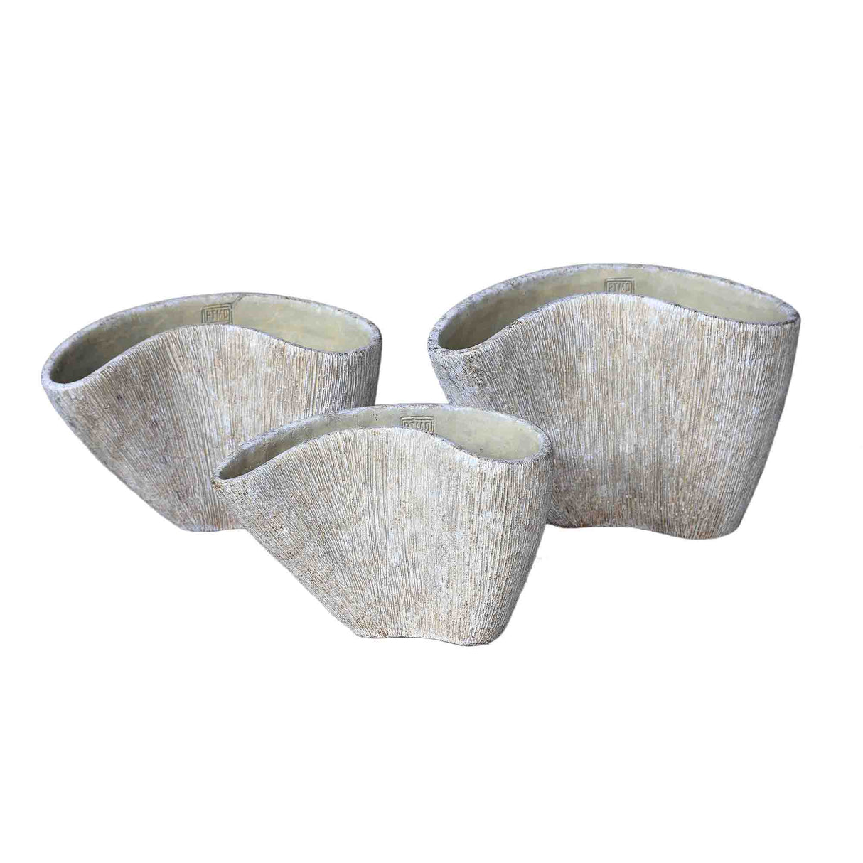 Vase – Creme Farbe, Organisches Design, Zement Material, M – Destri | PTMD