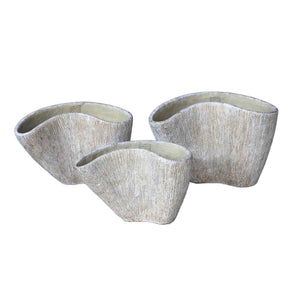 Vase – Creme Farbe, Organisches Design, Zement Material, L – Destri | PTMD