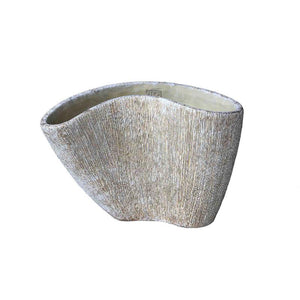 Vase – Creme Farbe, Organisches Design, Zement Material, L – Destri | PTMD