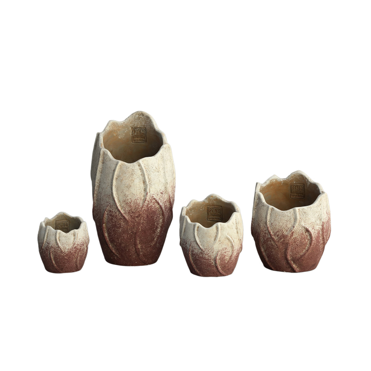 Flower pot - Cement, Wave Pattern, Round Shape, Light Pink Color, S – Ryla | PTMD