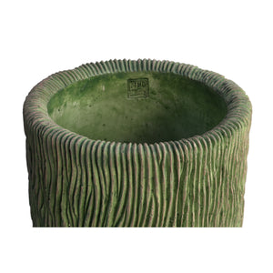 Flowerpot – Round Shape, Stripe Pattern, Moss Green Color, XS – Jacyln | PTMD