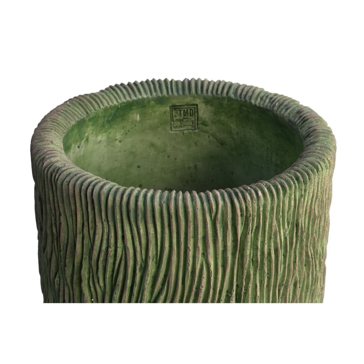 Flowerpot – Round Shape, Stripe Pattern, Moss Green Color, S – Jacyln | PTMD