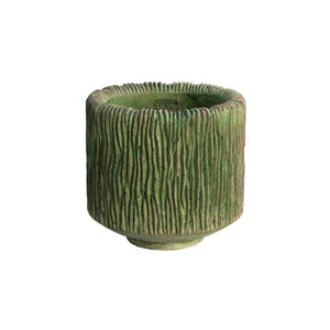 Flower Pot - Round Shape, Stripe Pattern, Moss Green Color, XL - Jacyln | PTMD