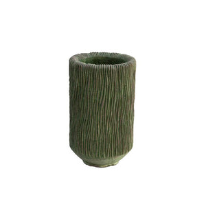 Vase – Runde Form, Streifen Muster, Moosgrüne Farbe, Hohe Form, S – Jacyln | PTMD