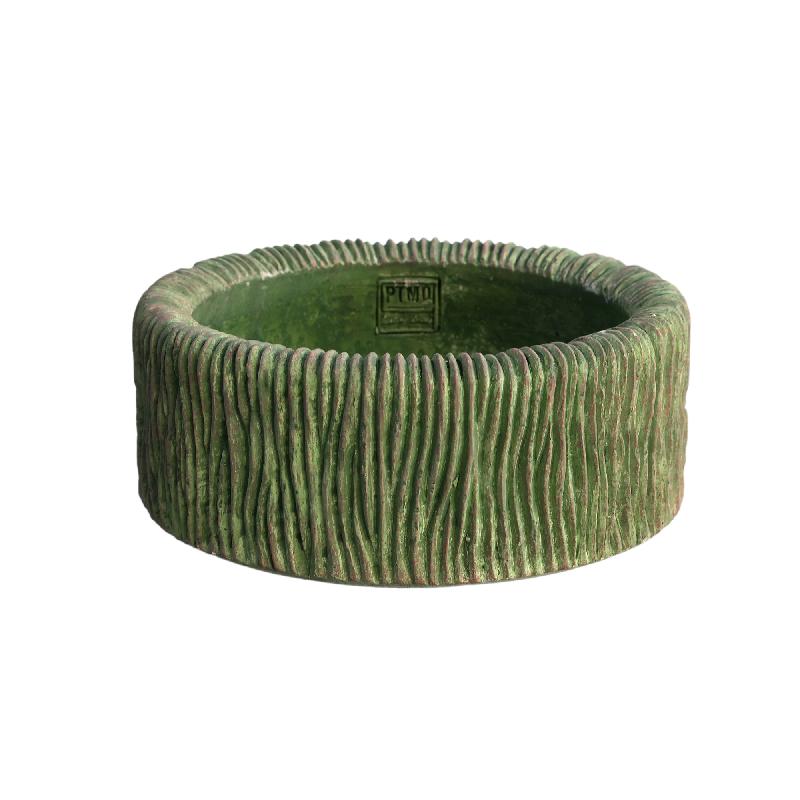 Bowl – Round Shape, Striped Pattern, Moss Green Color, L – Jacyln | PTMD