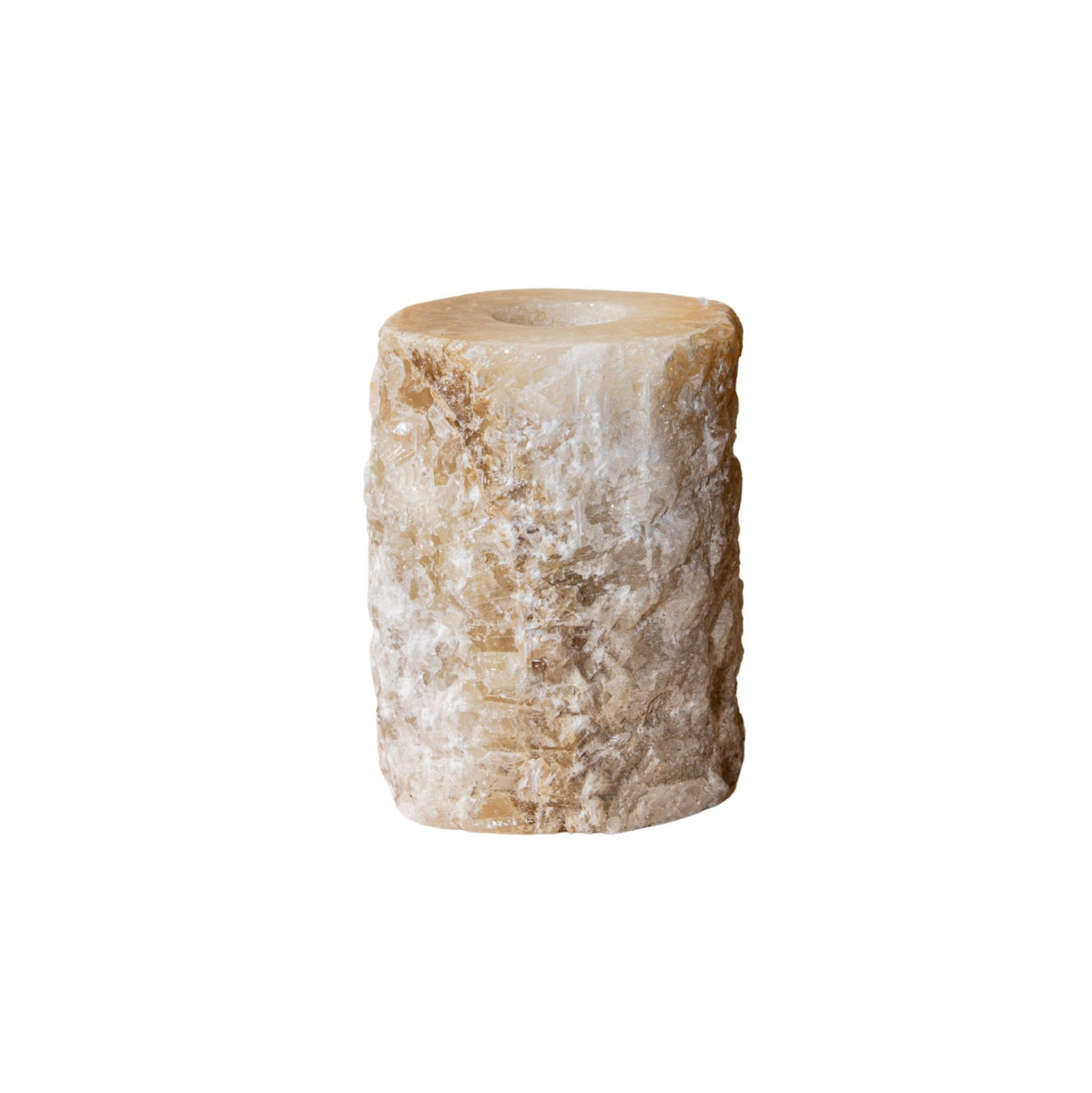 Teelichthalter – Onyx Stein, Raue Oberfläche, Runde Form, L – Yustin | PTMD