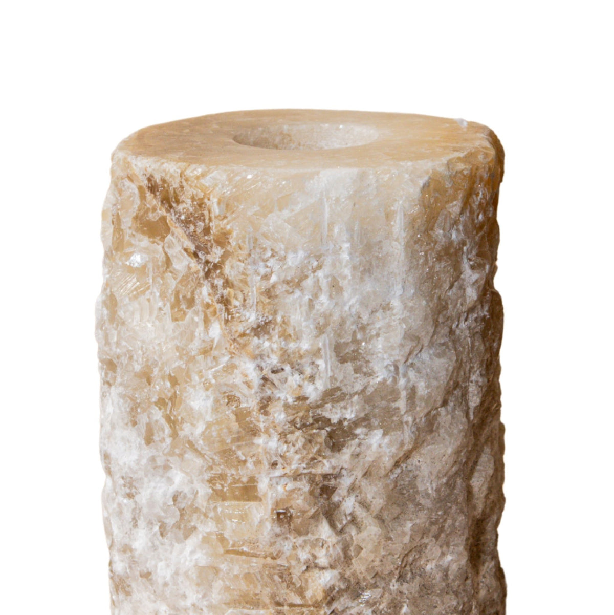 Teelichthalter – Onyx Stein, Raue Oberfläche, Runde Form, L – Yustin | PTMD