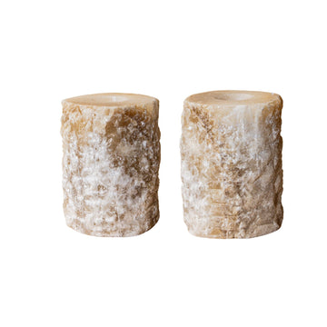 Teelichthalter – Onyx Stein, Raue Oberfläche, Runde Form, L – Yustin | PTMD