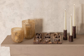 Tic-Tac-Toe – Marmorstein, Burgunderrot, 30 × 30 cm - Glenton | PTMD