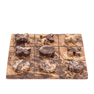 Tic-Tac-Toe – Marmorstein, Burgunderrot, 30 × 30 cm - Glenton | PTMD