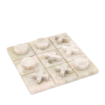 Tic-Tac-Toe – Marmorstein, Moosgrün, 30 × 30 cm - Glenton | PTMD