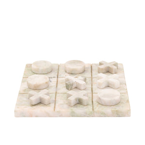 Tic-Tac-Toe – Marmorstein, Moosgrün, 30 × 30 cm - Glenton | PTMD
