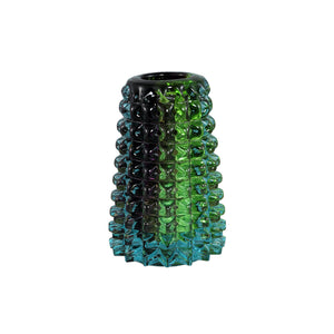 Vase – Massivglas, Grünes Finish, Stacheldesign, M - Yalexa | PTMD