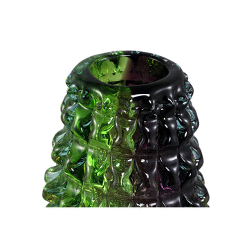 Vase – Massivglas, Grünes Finish, Stacheldesign, L - Yalexa | PTMD