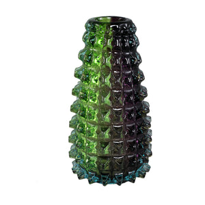 Vase – Massivglas, Grünes Finish, Stacheldesign, L - Yalexa | PTMD