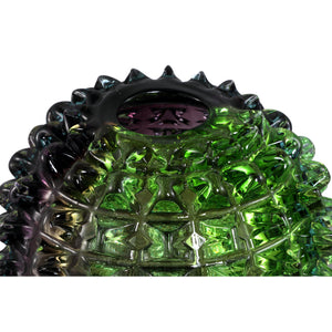 Vase – Massivglas, Grünes Finish, Stacheldesign, S - Yalexa | PTMD
