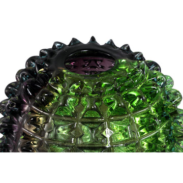 Vase – Massivglas, Grünes Finish, Stacheldesign, S - Yalexa | PTMD