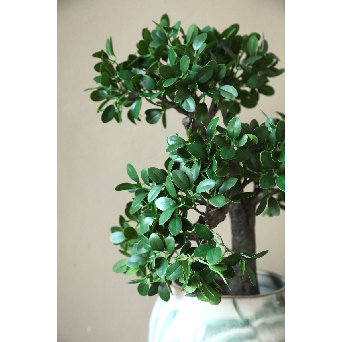 Tree green with Banyan tree, in a black pot and made of plastic, L | PTMD