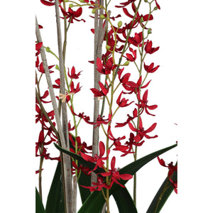 Kunstpflanze – Rosa Blüten, Glas Vase, Polyester Glas, L | PTMD